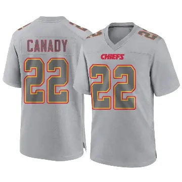 ＃22 Youth Jadon Canady Gray Game Kansas City Chiefs Atmosphere Fashion Jersey