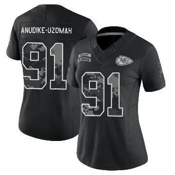 ＃91 Women's Felix Anudike-Uzomah Black Limited Kansas City Chiefs 2026 Salute to Service Stitched Jersey